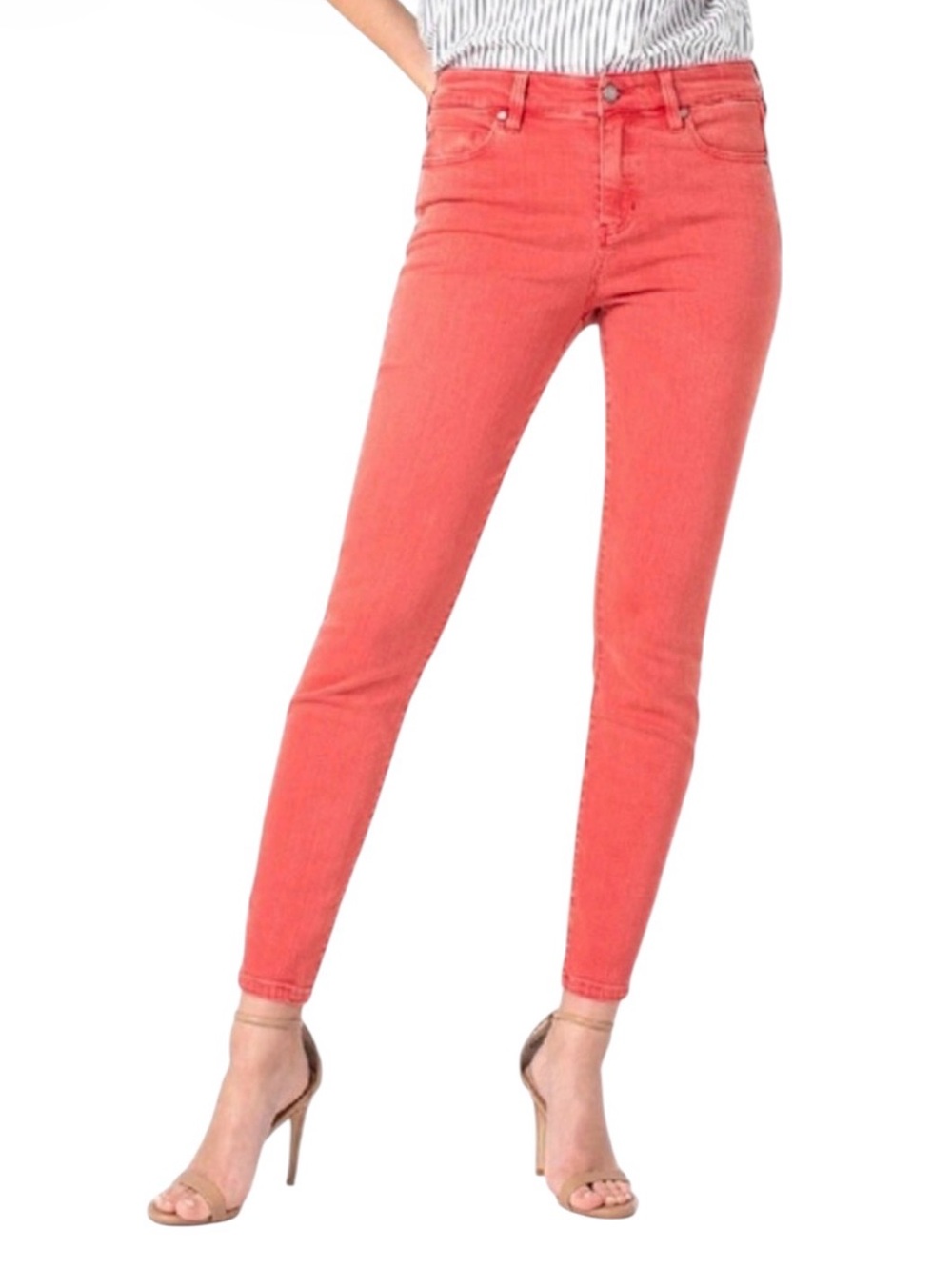 Liverpool Nicole Ankle Skinny Jeans 8 / 29 Heathered Coral Red